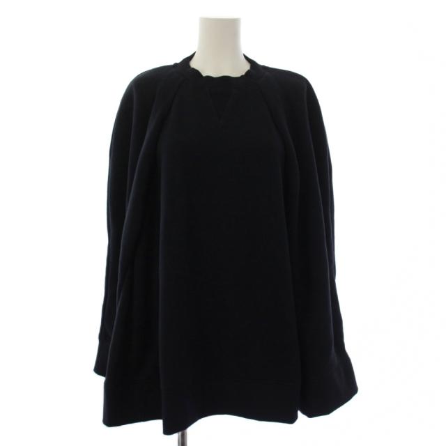 【中古】ロエベ LOEWE ポンチョ ケープ スウェット カシミヤ混 アナグラム S 紺 S359Y27X66 /KH レディース