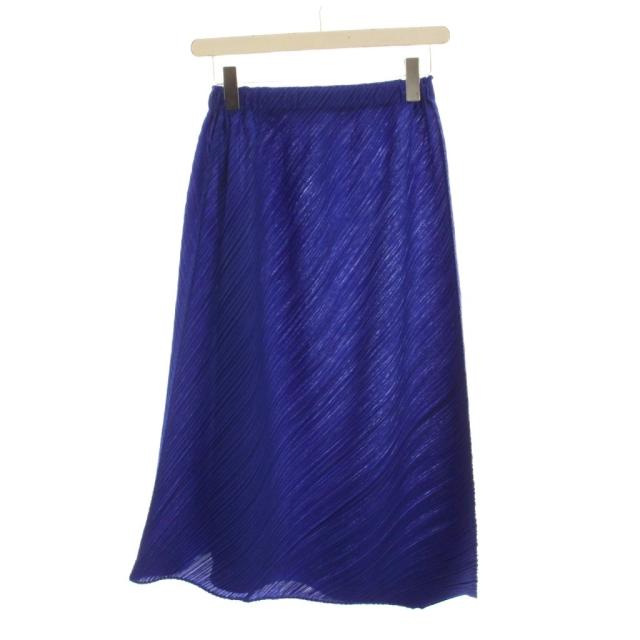 【中古】プリーツプリーズ PLEATS PLEASE イッセイミヤケ プリーツスカート ロング 1 ブルー PP83-JG582 /YM