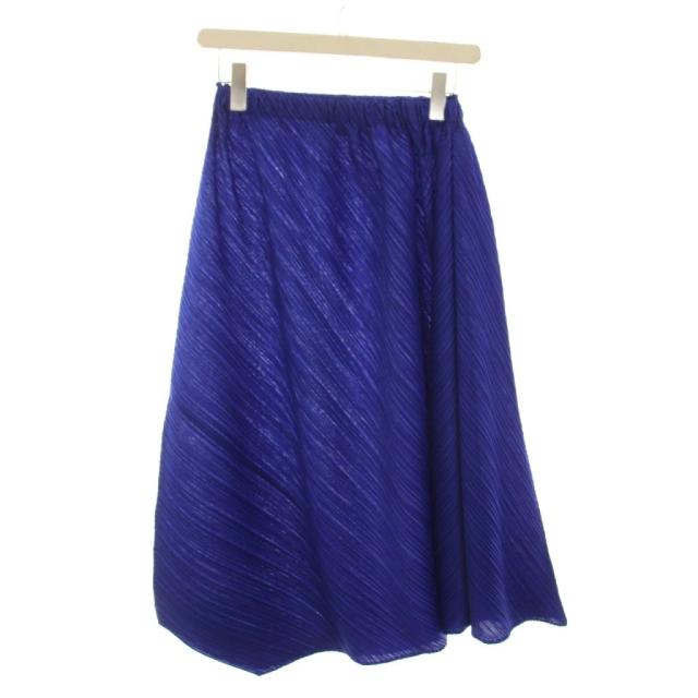 【中古】プリーツプリーズ PLEATS PLEASE イッセイミヤケ プリーツスカート ロング 1 ブルー PP83-JG582 /YM_1