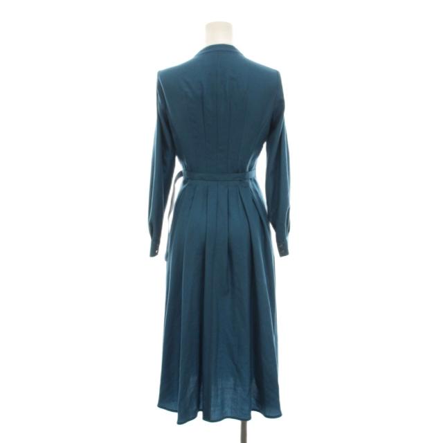 【中古】アナイ ANAYI 23AW ウールアムンゼンポケットフレアワンピース ロング 長袖 34 青 ブルー Vネック_1