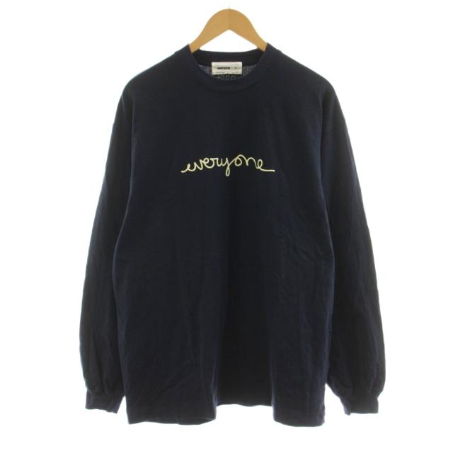 【中古】エブリワン long Sleeve tee shirt Tシャツ カットソー 長袖 ロゴ プリント XL 紺 ネイビー EV23-CS10