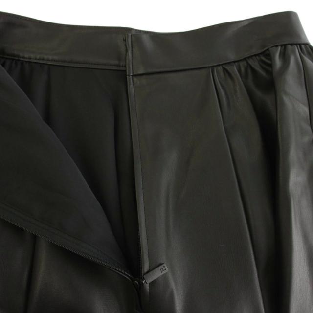 【中古】未使用品 ルネ Rene 23年製 サイドポケットフェイクレザースカート ロング 36 黒 ブラック 5334050 /YM_2
