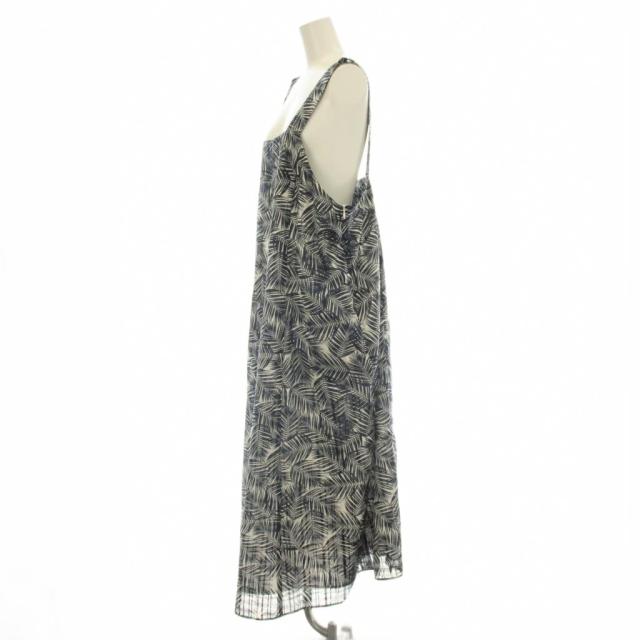 【中古】レリアン Leilian ノースリーブ 衣装 ロング 総柄 大きめ大きさ 17 米国海軍 紺 344607