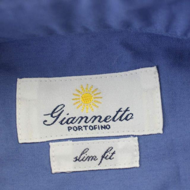 【中古】未使用品 ジャンネット GIANNETTO ワイシャツ シャツ スリムフィット 長袖 L 青 ブルー 6G10230B81_2