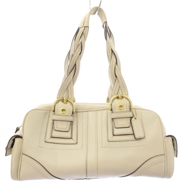 【中古】コーチ COACH ソーホーミアサッチェル ハンドバッグ レザー 白 アイボリー 10048 /TK ●D レディース