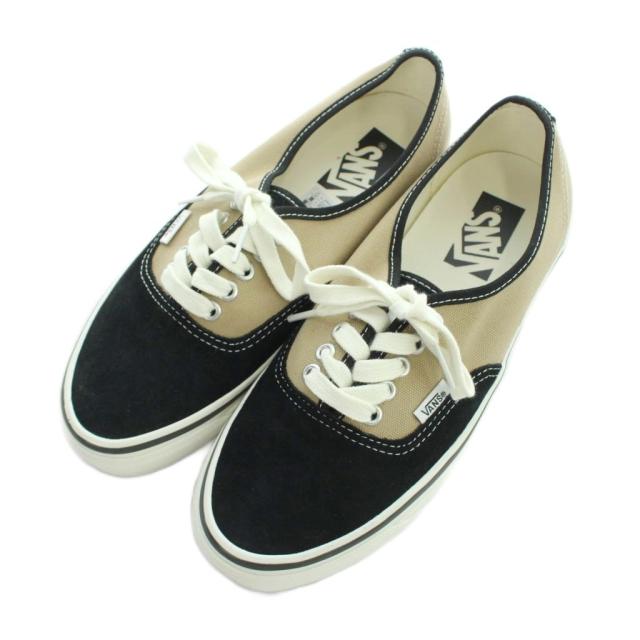 【中古】未使用品 バンズ VANS LX AUTHENTIC 44 スニーカー ローカット スエード キャンバス 切替 25.5cm 黒_1