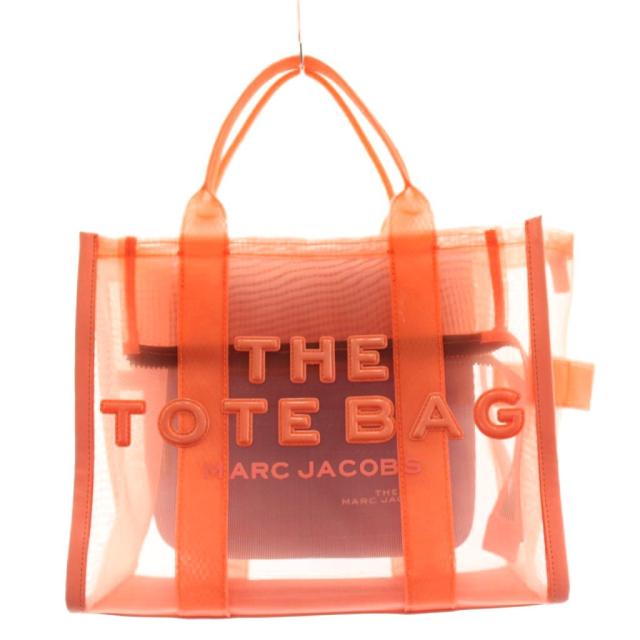 【中古】マークジェイコブス MARC JACOBS トートバッグ ハンドバック ロゴタイプ メッシュ オレンジ色 /AN27 レディース