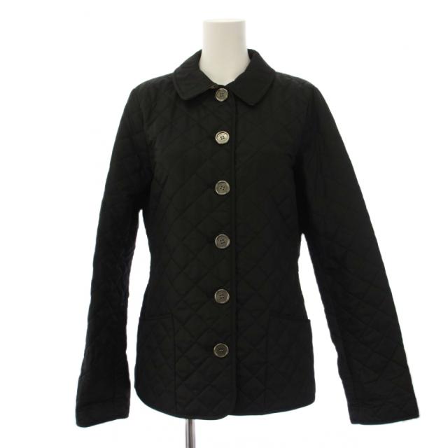 【中古】バーバリー ロンドン BURBERRY LONDON 中綿ジャケット キルティング 裏地ノバチェック 黒 レディース