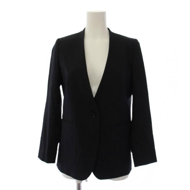 【中古】トゥモローランドコレクション 24SS シャイニーピンヘッド Vカラージャケット 34 紺 レディース