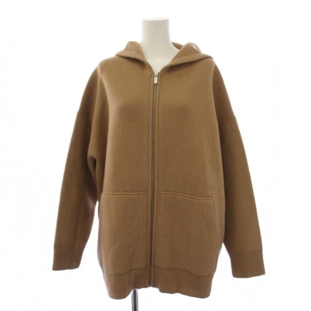 【中古】セオリー 24AW LANA CASH OVERSIZED HOODIE ニット ジップアップパーカー 長袖 M ベージュ レディース