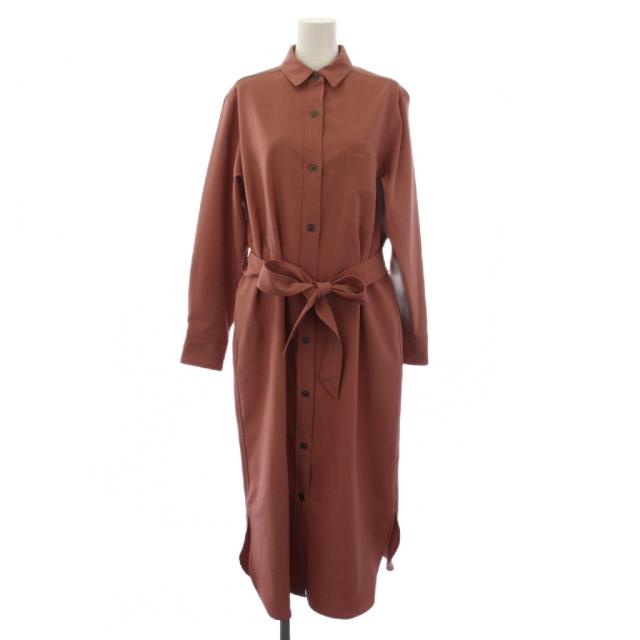 【中古】ソージュ SOEJU シャツ ワンピース ロング 長袖 M ピンク S-00-OP-006 /BM レディース