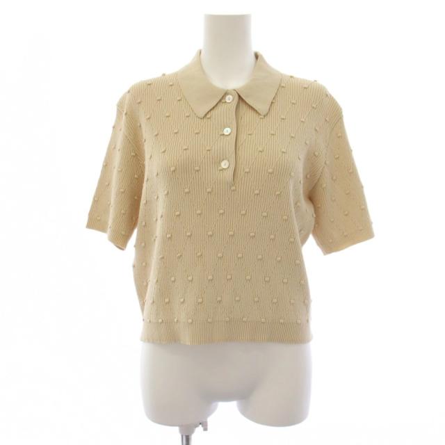 【中古】ナキエ NACKIYE 25SS ニット ポロシャツ 半袖 S ベージュ 4110800392 /BM レディース