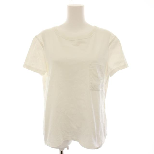 【中古】エルメス HERMES Tシャツ カットソー クルーネック 半袖 クロシェット 刺繍 42 白 ホワイト /YT レディース