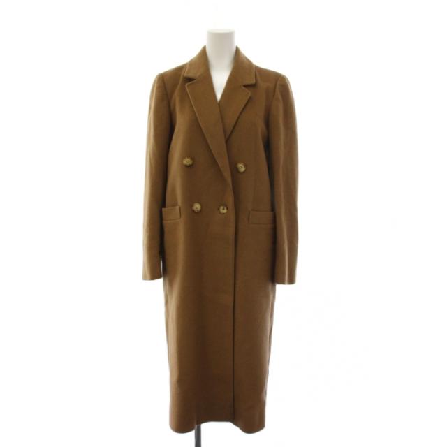 【中古】アクアスキュータム AQUASCUTUM HARRODS チェスターコート ロング カシミヤ 茶 /BM レディース