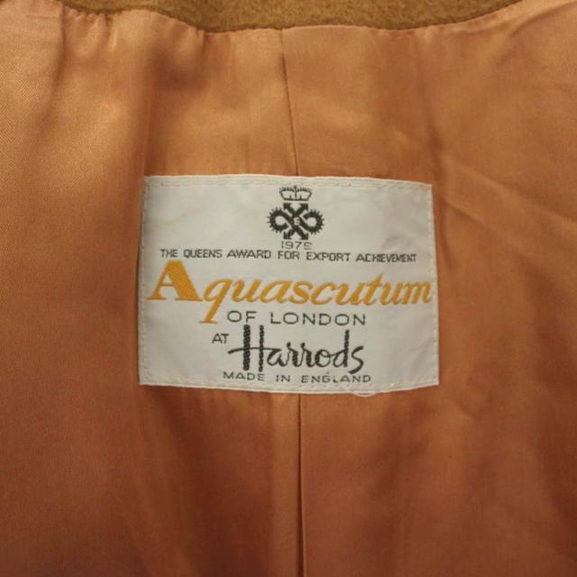 【中古】アクアスキュータム AQUASCUTUM HARRODS チェスターコート ロング カシミヤ 茶 /BM レディース_3