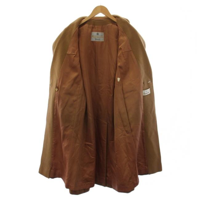 【中古】アクアスキュータム AQUASCUTUM HARRODS チェスターコート ロング カシミヤ 茶 /BM レディース_5