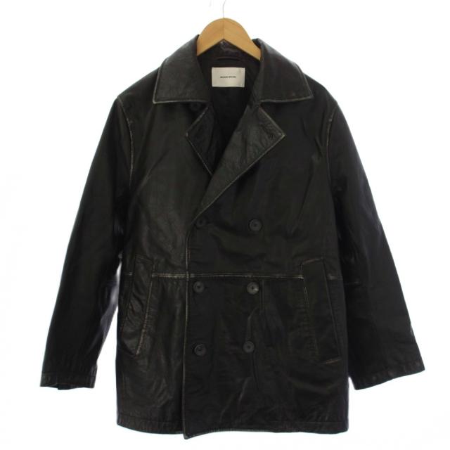 【中古】MAISON SPECIAL Hand Rub-Off Buffalo Leather Dress-Over Double Short レザージャケット 0 黒 メンズ