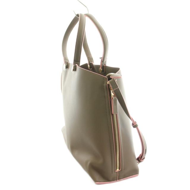 【中古】未使用品 ロペ EPOR Y BAG Medium+ ショルダーバッグ トートバッグ フェイクレザー 茶 ピンク GGX83350_1