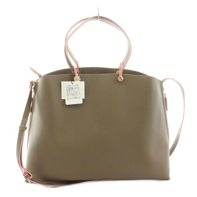 【中古】未使用品 ロペ EPOR Y BAG Medium+ ショルダーバッグ トートバッグ フェイクレザー 茶 ピンク GGX83350_2