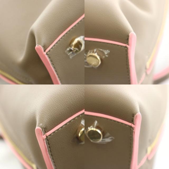 【中古】未使用品 ロペ EPOR Y BAG Medium+ ショルダーバッグ トートバッグ フェイクレザー 茶 ピンク GGX83350_8
