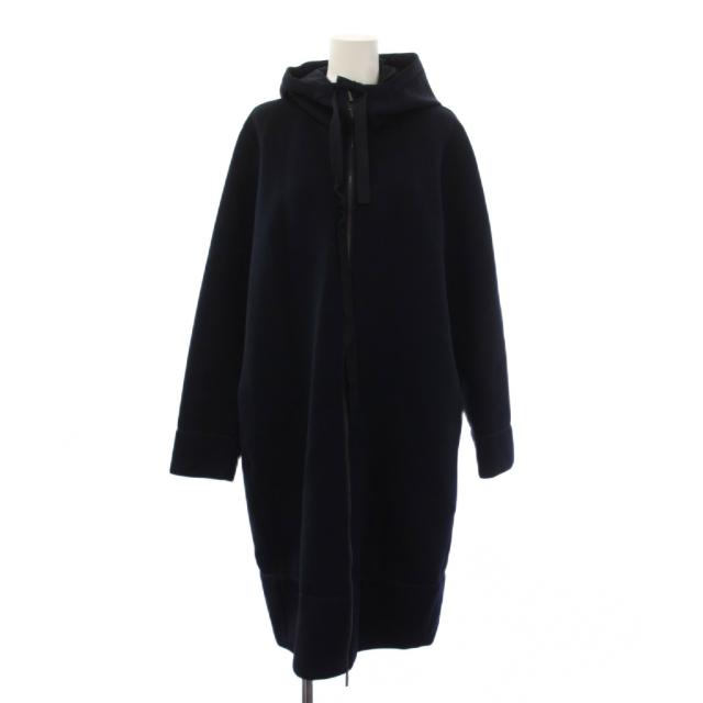 【中古】Sマックスマーラ 'S Max Mara ボンネット厚地の外套 ロング ジップアップ L 米国海軍 /BM レディース