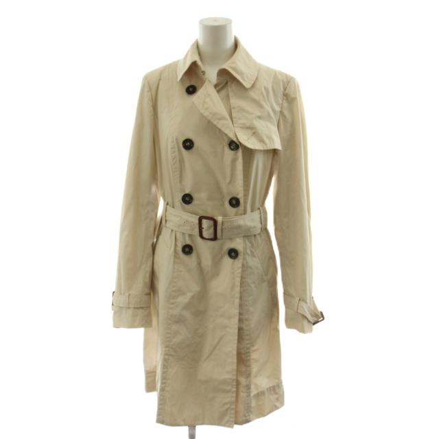 【中古】マックスマーラ ウィークエンドライン MAX MARA WEEKEND LINE トレンチコート ロング 40 アイボリー
