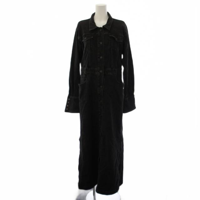 【中古】アメリヴィンテージ アイラインデニムシャツドレス ワンピース ロング 長袖 M 黒 0124205610770 レディース