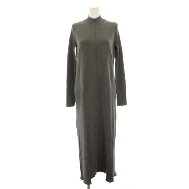 【中古】アンスリード Iラインニットワンピース ロング ハイネック 長袖 36 薄墨色 522560300101-01 レディース