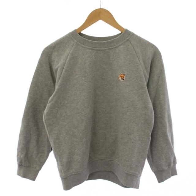 【中古】メゾンキツネ MAISON KITSUNE スウェット トレーナー プルオーバー 長袖 クルーネック S グレー レディース
