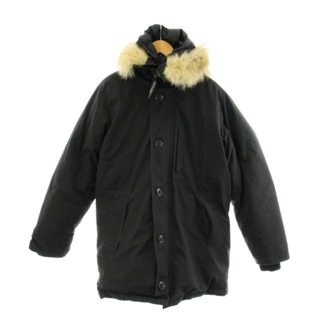 【中古】カナダグース バンクーバー VANCOUVER JACKET ダウンジャケット フード ファー アウター L 黒 3423JM