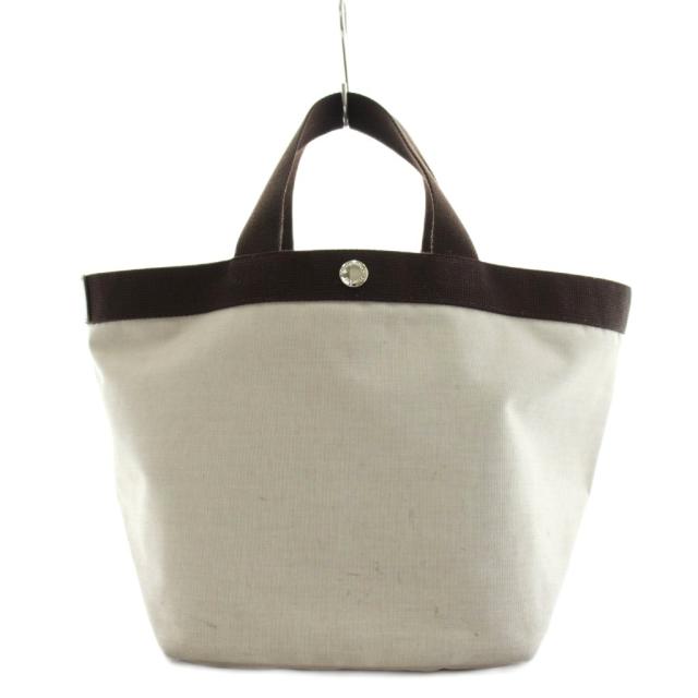 【中古】エルベシャプリエ Herve Chapelier 舟型トートバッグ ハンドバック ナイロン グレージュ 707C /AN49