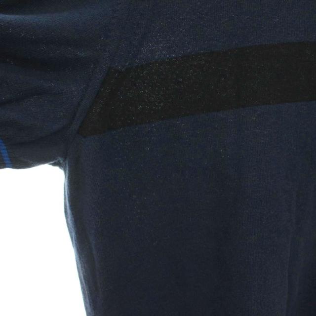 【中古】エルメス HERMES サマーニット セーター カットソー Vネック ボーダー 半袖 XL 紺 /YM メンズ_2