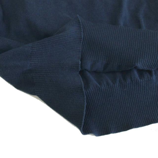 【中古】エルメス HERMES サマーニット セーター カットソー Vネック ボーダー 半袖 XL 紺 /YM メンズ_4