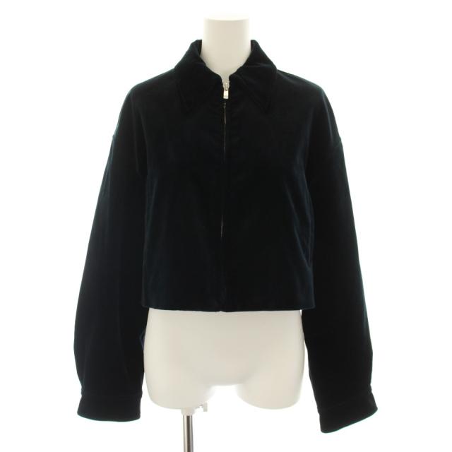 【中古】セオリー 24AW ストレッチベルベットAラインジップジャケット P 紺 01-4404102-891-901 レディース