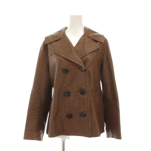 【中古】マックスマーラ ウィークエンドライン MAX MARA WEEKEND LINE レザージャケット 羊革 アウター 44 茶色