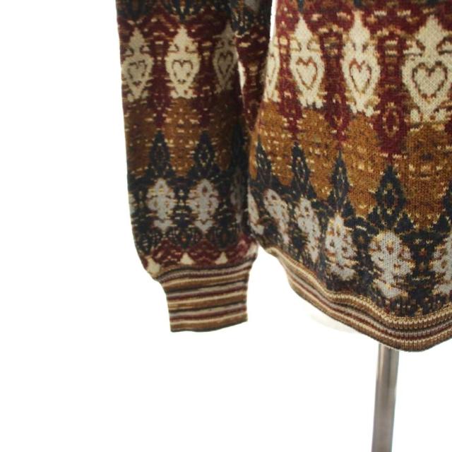 【中古】ミッソーニ MISSONI セットアップ ニット セーター 長袖 フレアスカート ひざ丈 総柄 ウール 46 42 茶 【中古】ミッソーニ MISSONI セットアップ ニット セーター 長袖 フレアスカート ひざ丈 総柄 ウール 46 42 茶