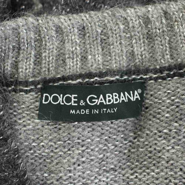 【中古】ドルチェ&amp;ガッバーナ ドルガバ DOLCE&amp;GABBANA ニット セーター 長袖 星柄 グレー /AN71 メンズ