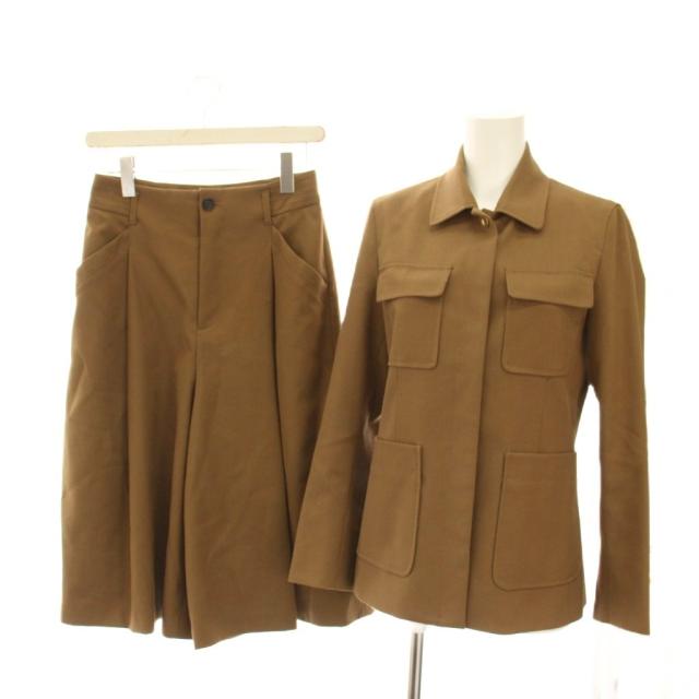 【中古】アナイ ANAYI セットアップ 上下 ジャケット ガウチョパンツ 36 茶色 ブラウン 102027-10-070-85-360 /YM