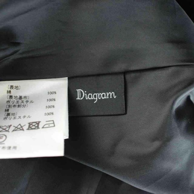 【中古】ダイアグラム Diagram 23SS エンボスカットアウトワンピース 38 黒 黒いこと キャミソール 真四角のど頚