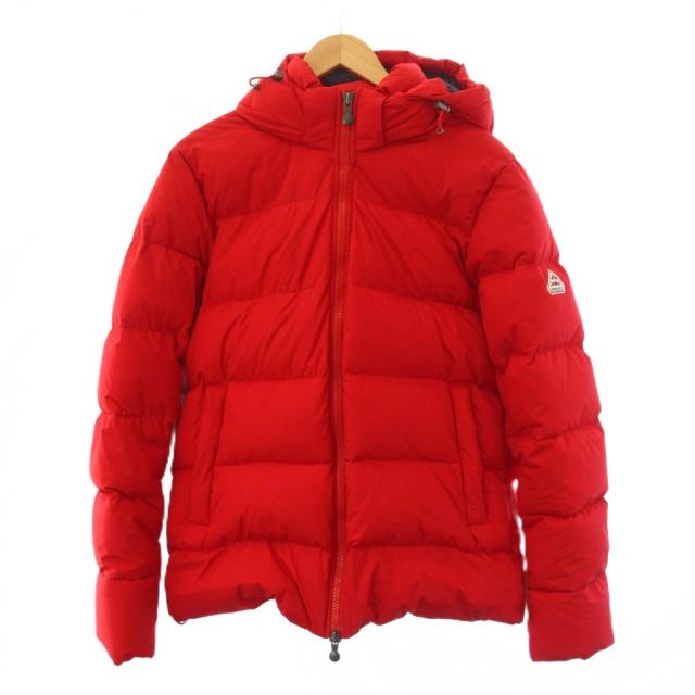 【中古】ピレネックス Pyrenex SPOUTNIC MINI RIPSTOP ダウンジャケット ジップアップ フード L 赤 メンズ
