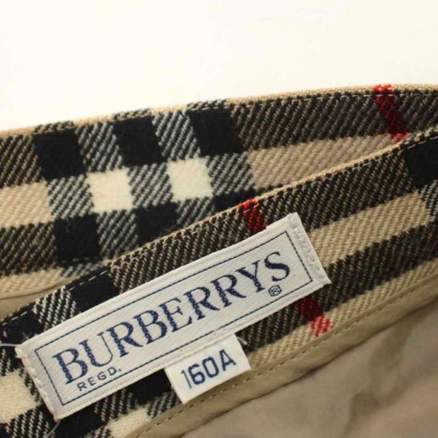 【中古】バーバリーズ Burberrys ビンテージ 筋目スコート 一巡りスコート ノバチェック 毛糸 160 ベージュ