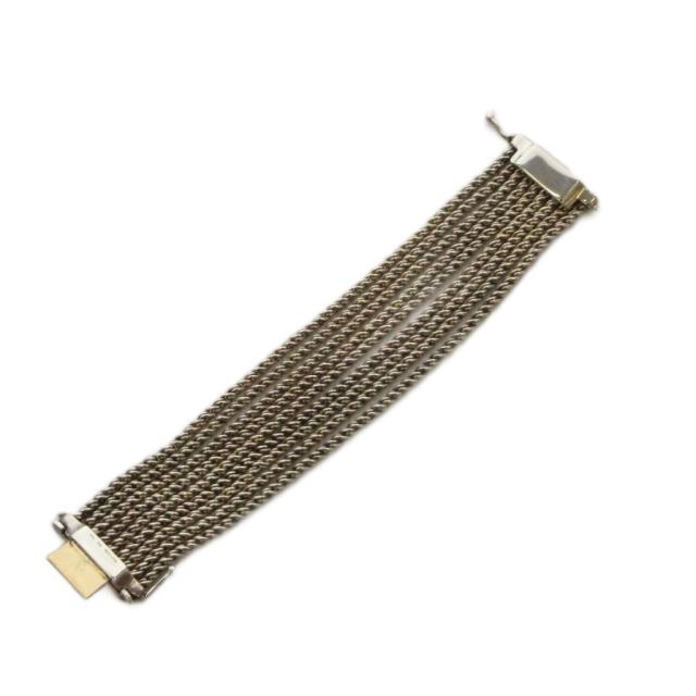 【中古】ティファニー TIFFANY &amp; CO. ツイストロープ 9連 チェーンブレスレット 925 シルバーカラー /KH ■OH_1