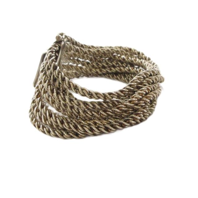 【中古】ティファニー TIFFANY &amp; CO. ツイストロープ 9連 チェーンブレスレット 925 シルバーカラー /KH ■OH_2