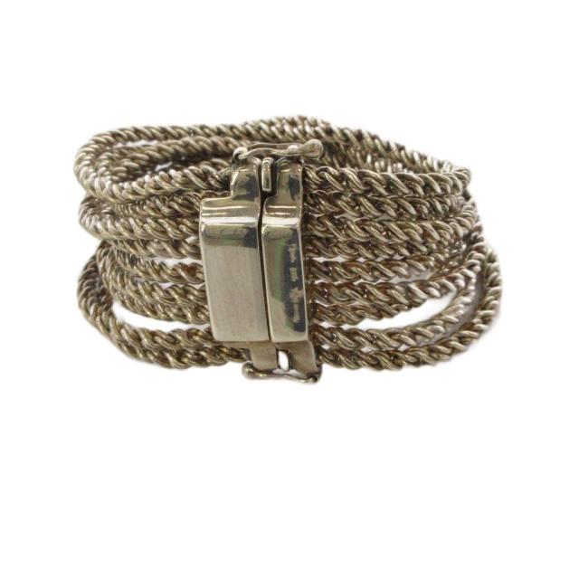 【中古】ティファニー TIFFANY &amp; CO. ツイストロープ 9連 チェーンブレスレット 925 シルバーカラー /KH ■OH_3