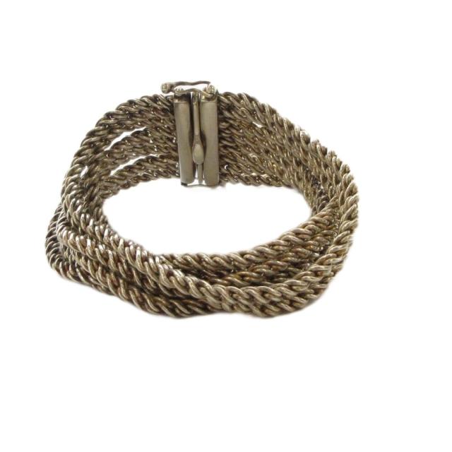 【中古】ティファニー TIFFANY &amp; CO. ツイストロープ 9連 チェーンブレスレット 925 シルバーカラー /KH ■OH_4