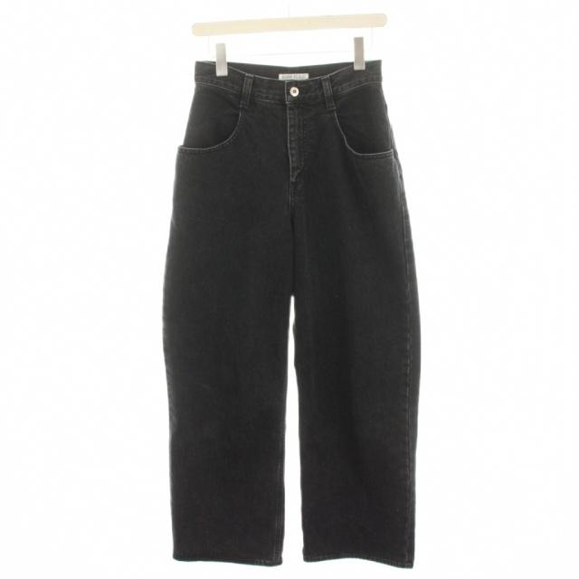 【中古】プラージュ Plage 25SS R’IAM WIDE デニムパンツ ジーンズ ワイド 36 黒 ブラック 25030922614010 /HN