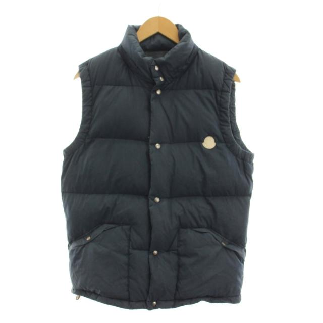 【中古】モンクレール MONCLER IDE GILET ダウンベスト ジップアップ 2 紺 ネイビー 54058 /YM メンズ
