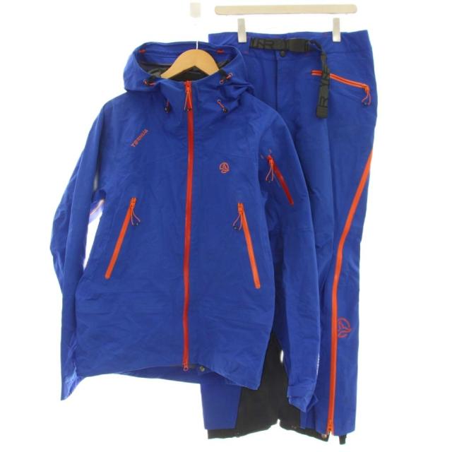 【中古】TERNUA テルヌア セットアップ マウンテンパーカー ナイロンジャケット パンツ GORE-TEX S 青 ブルー