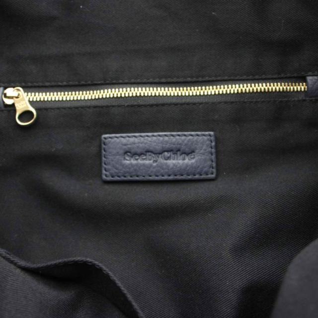 【中古】シーバイクロエ SEE BY CHLOE トートバッグ ハンドバッグ スエード 紺 ネイビー /KU レディース_5