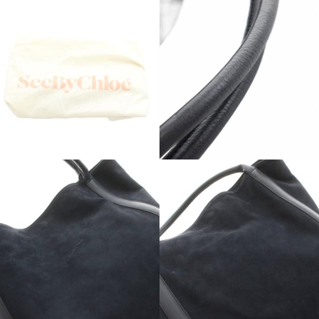 【中古】シーバイクロエ SEE BY CHLOE トートバッグ ハンドバッグ スエード 紺 ネイビー /KU レディース_6